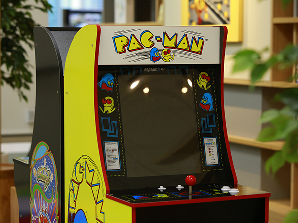 A 2/3 scale PAC-MAN arcade cabinet